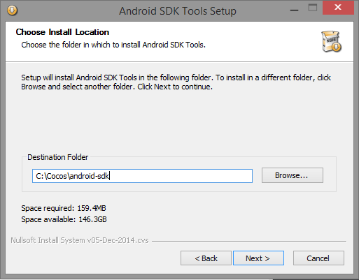 configuración de la instalción del sdk